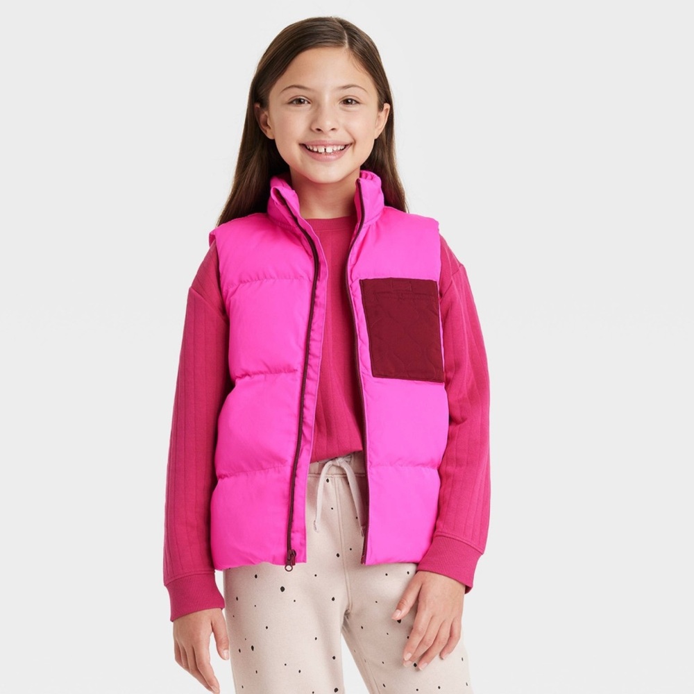 Cat & Jack girls pink vest, 2T